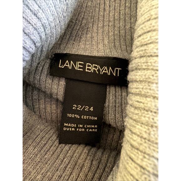 Lane Bryant 22 24 Sweater Gray Pullover Turtleneck 2x classic plus ribbed light - Picture 8 of 10